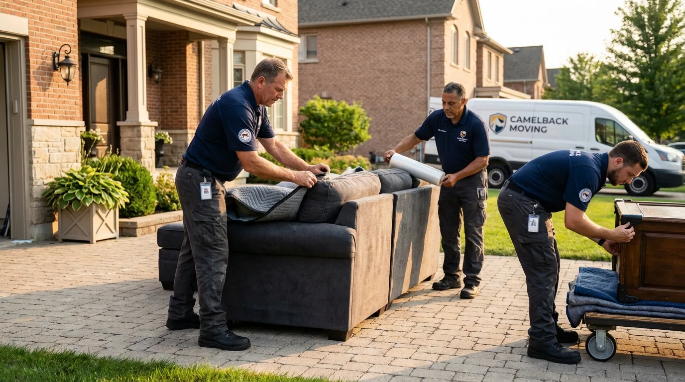 Large estate moving crew wrapping furniture in Budd Lake, NJ